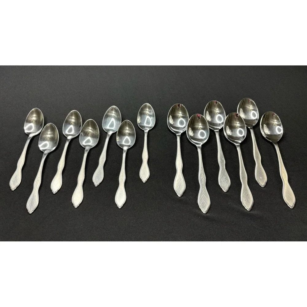 Oneida 1881 Rogers TWILIGHT Burnished Stainless Teaspoon Tablespoon Lot 13‎